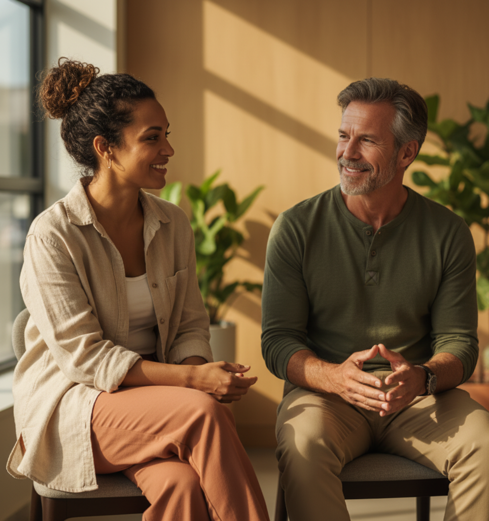 An Expert Health clinician with a patient